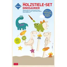 Peter Bausch GmbH & Co. KG Pebaro 476 Holzstiele-Set Dinosaurier, 11-teilig, Laser cut Deco-Stecker, Bastelset
