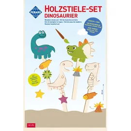 Peter Bausch GmbH & Co. KG Pebaro 476 Holzstiele-Set Dinosaurier, 11-teilig, Laser cut Deco-Stecker, Bastelset