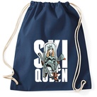 Youth Designz Turnbeutel Ski Queen Baumwoll Tasche, mit trendigem Motiv blau