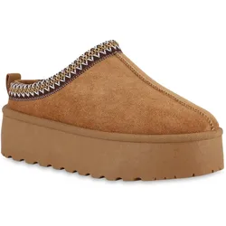 Damen Pantoffeln in Hellbraun