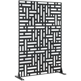 casa.pro Trennwand 180 x 120 cm Schwarz Stahl
