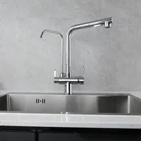 3 Wege Wasserhahn Küche Mit Brause, Küchenarmatur Mit Brause Ausziehbar 3 Wege Wasserhahn,360° Drehbar Küchenarmatur, Drei Wege Mischbatterie Für Wasserfilter (chrom)