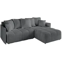altdecor Ecksofa Cord 4-Sitzer Dunkelgrau