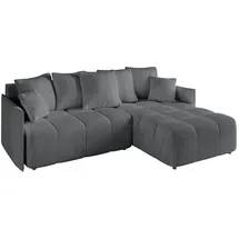 altdecor Ecksofa Cord 4-Sitzer Dunkelgrau