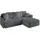 altdecor Ecksofa Cord 4-Sitzer Dunkelgrau