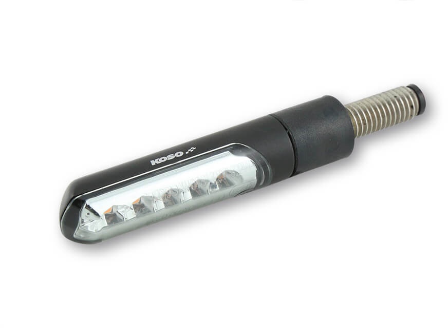 KOSO LED Sequenz-Blinker ELECTRO, schwarz, gelbes Glas, schwarz