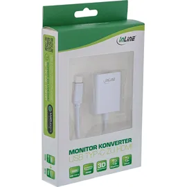 InLine USB Typ-C zu HDMI 20 cm Silber
