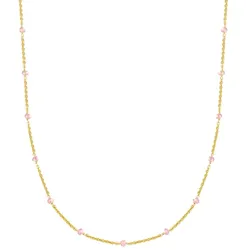 Glanzstücke München Halskette aus Sterling Silber in Gelbgold mit Erdbeerquarz 40,0 cm Basiskette + 5,0 Verlängerung Damen 