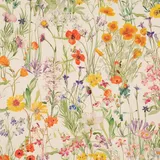 SCHÖNER LEBEN. Outdoorstoff Dralon Digitaldr. Wildflower Sunny Field Feldblumen Ecru