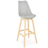 KADIMA DESIGN Barhocker mit Rückenlehne aus Eichenholz und Polypropylen | Gr.: onesize