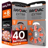 40 Hörgerätebatterien Rayovac Extra 13. 5x8 Stück
