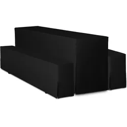 TexDeko Hussen Bierzeltgarnituren gepolstert 5TLG Set Festzeltgarnituren Bierbankhussen Premium (220x70cm, Schwarz)