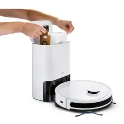 MEDION MD 11415 X20 Laser Saugroboter mit Absaugstation, weiß/schwarz