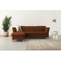 Ecksofa HOME AFFAIRE "Trelleborg L-Form", rosa (kupfer), B:249cm H:86cm T:162cm, 100% Polyester, Sofas, Ecksofa, Federkern-Polsterung, wahlweise mit Bettfunktion und Bettkasten