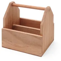 HENDI Besteckkorb Utensilienhalter mit 2 Fächern 19 x 16 x 20 cm Holz