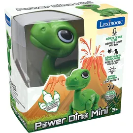 Lexibook Power Mini - Mein kleiner Roboterdinosaurier - Roboterdinosaurier mit Geräuschen, Musik, Lichteffekten, Sprachwiederholung und Klangreaktion, Spielzeug für Jungen und Mädchen - ROB02DINO