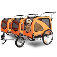 Sepnine Hunde Fahrradanhänger, 3-in-1 Hundeanhänger & Jogger Mit Reflektor Und Bremse,600D Oxford Canvas,Maximale Belastung 40kg (Orange .)
