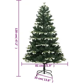vidaXL Künstlicher Weihnachtsbaum Klappbar Beschneit 120 cm