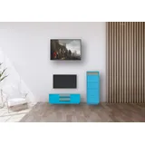 Aileenstore Wohnwand Set TV-Lowboard HiFi-Kommode 2 teilig