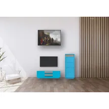 Aileenstore Wohnwand Set TV-Lowboard HiFi-Kommode 2 teilig