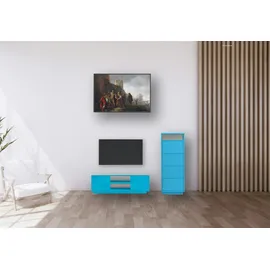 Aileenstore Wohnwand Set TV-Lowboard HiFi-Kommode 2 teilig