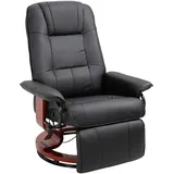 Homcom Relaxsessel Kunstleder 78 x 100 x 64 cm Schwarz mit Fußstütze