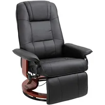 Homcom Relaxsessel Kunstleder 78 x 100 x 64 cm Schwarz mit Fußstütze