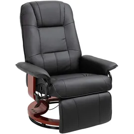 Homcom Relaxsessel Kunstleder 78 x 100 x 64 cm Schwarz mit Fußstütze