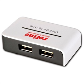 Roline USB 2.0 Hub Black and White", 4 Ports, mit Netzteil