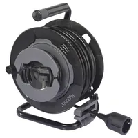 Sygonix SY-6618486 Kabeltrommel 30 m Schwarz Schutzkontakt-Stecker