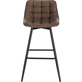 Woltu Barhocker 2er Set, Designer Barstuhl Hocker Tresenhocker Bistrohocker mit Fußstütze Kunstleder Braun