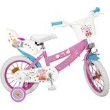 Toimsa Bikes Kinderfahrrad Peppa Pig 14 Zoll mit Stützrädern Korb Puppensitz 4-6 Jahre