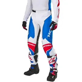 Alpinestars Honda Racer Iconic Textilhose - Weiß/Hellblau/Hellrot/Schwarz / 32