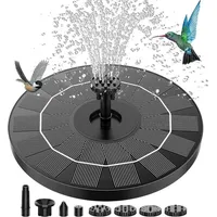 XDOVET Gartenbrunnen Solar Springbrunnen, 16cm Solar-Teichpumpe mit 6 Effekten, Solar-Wasserpumpe, Pumpe für Gartenteiche oder Vogeltränke