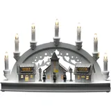 Konstsmide LED Holzsilhouette Häuser, weiß, 10 Warm-Weiße Dioden