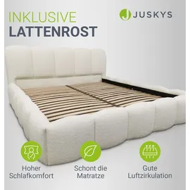 Juskys Polsterbett Catania 180 x 200 cm Creme