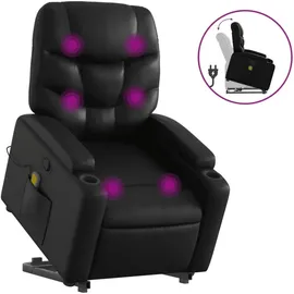 vidaXL Massagesessel mit Aufstehhilfe Kunstleder 89 x 100 x 89 cm Schwarz