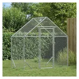 vidaXL Hühnerkäfig Silber 170 x 100 x 177 cm Verzinkter Stahl