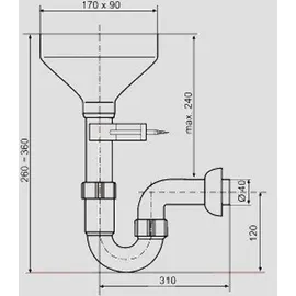 Sanit 31.303.00..0000 Rohrgeruchverschluss G1 1/2x40 mit Auffangtrichter