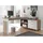 Stella Trading Mid.you Eckschreibtisch Weiß, Sonoma Eiche Metall, 1 Schubladen, U-Form, 65x76x140 cm Stauraum, Arbeitszimmer, Schreibtische, Eckschreibtische