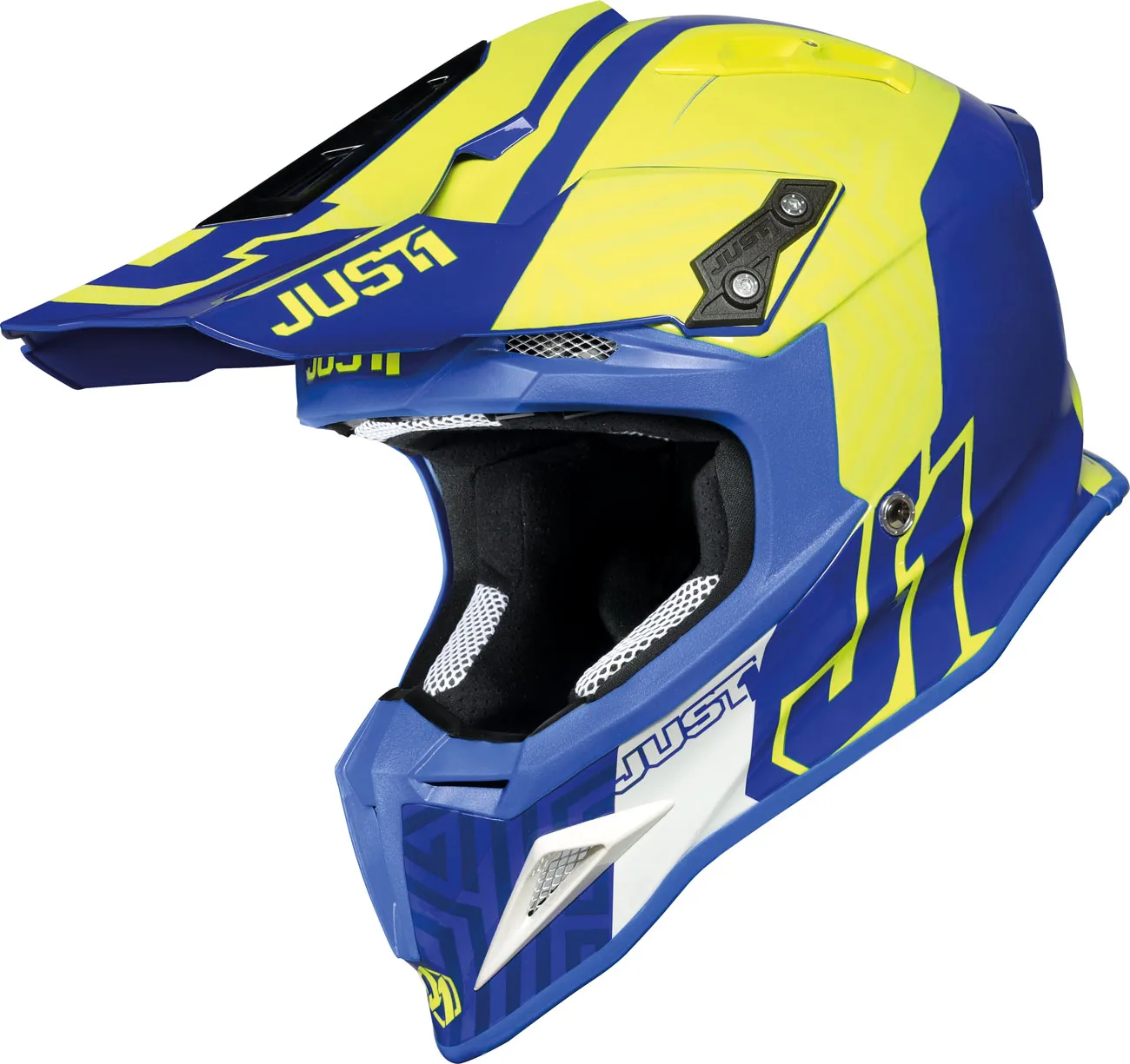 Just1 J12 PRO Syncro, Motocrosshelm - Gelb/Blau - XXL