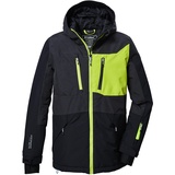 KILLTEC Jungen Skijacke/Funktionsjacke mit Kapuze und Schneefang KSW 398 BYS SKI JCKT, anthrazit melange, 176,