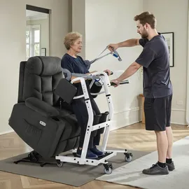 M MCombo Patientenlifter Aufstehhilfe Bett Senioren, Pflege & Hilfsmittel Transferhilfe 180KG, Gehhilfe Rollstuhl Sta447