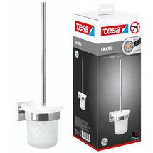 Tesa WC-Bürstengarnitur EKKRO Satiniertes Glas/Verchromter Edelstahl