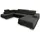 masseno Wohnlandschaft Casone ¦ schwarz ¦ Maße (cm): B: 345 H: 90