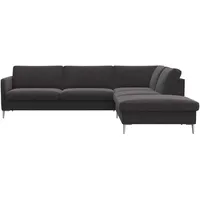 FLEXLUX Ecksofa »Fiore, L-Form, bequem und komfortabel durch hochwertigem Sitzaufbau«, schmale Armlehnen, Kaltschaum, Füße Alu grau