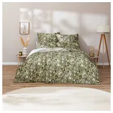 Estella Bettwäsche Estella Mako-Satin Bettwäsche 155x220 Ivy khaki Efeu Blätter grün, Mako-Satin, 2 teilig grün