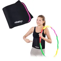 Relaxdays Bauchweggürtel Hula Hoop, Pink,Schwarz