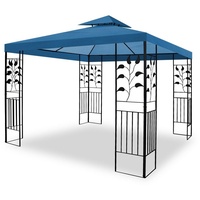 habeig Pavillon 100% Wasserdicht Toskana Metallpavillon 3x3m inkl. Dach wasserfest, 100% Wasserdicht blau