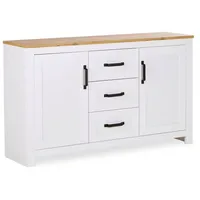 Homestyle4u Kommode Weiß mit Schubladen Holz Sideboard Anrichte Beistellschrank